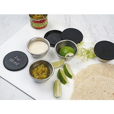 RSVP International Endurance® Condiment Cups with Lids 4 Piece