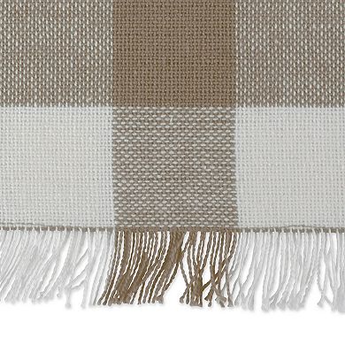 DII Heavyweight Check Fringed Table Runner