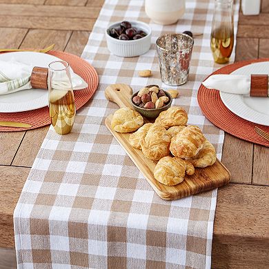 DII Heavyweight Check Fringed Table Runner