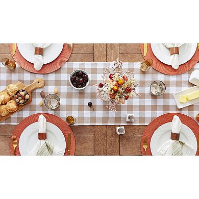 DII Heavyweight Check Fringed Table Runner