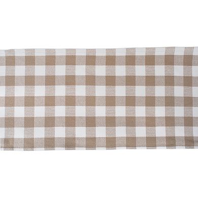 DII Heavyweight Check Fringed Table Runner
