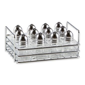 RSVP International Mini 12 pc Glass Salt & Pepper Shakers w/Rack