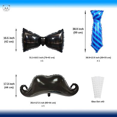 24 Pcs Baby Boy Balloons Set in Blue and Black for Birthday and Baby Shower Party Decorations