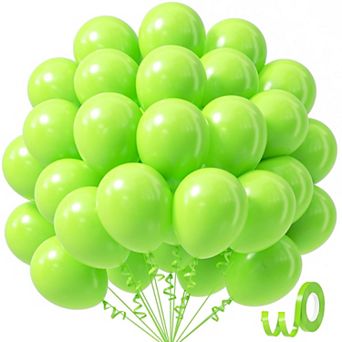 50 pc 12 Inch Lime Green Latex Balloons for Baby Shower Dinosaur Jungle Halloween Party Decor