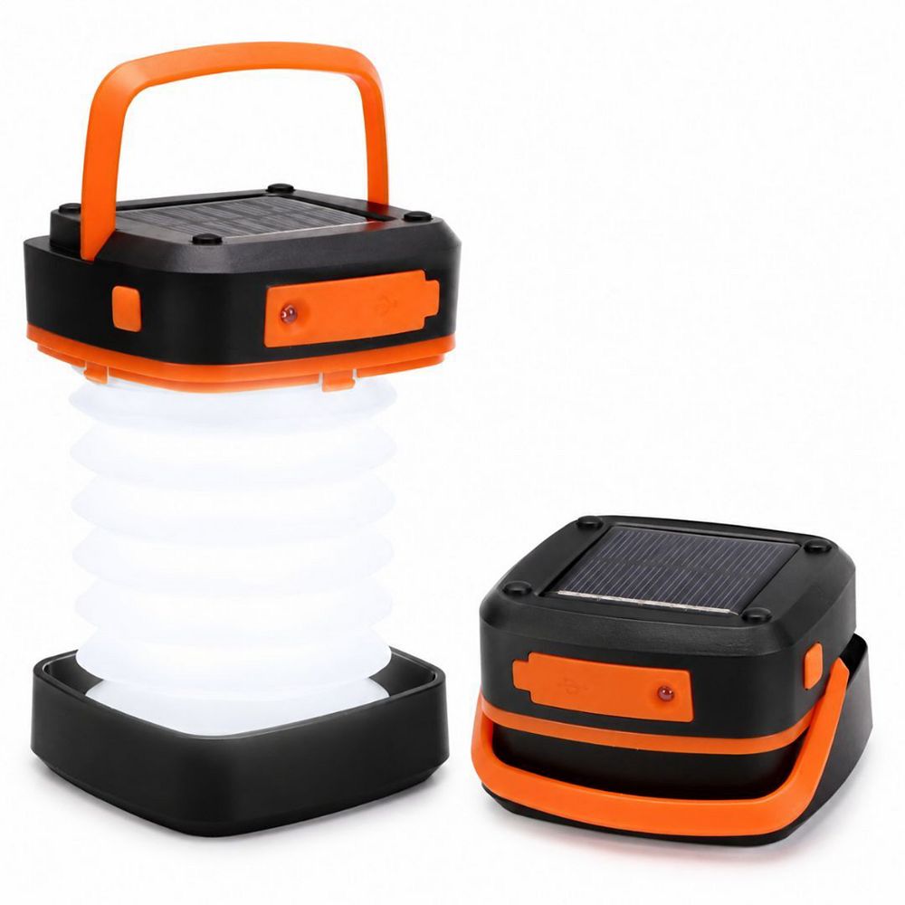 LED Solar Camping Lantern, Portable USB Rechargeable Collapsible Light ...