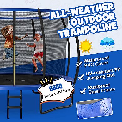 12FT Recreational Trampoline with Safety Enclosure and Ladder ASTM Compliant