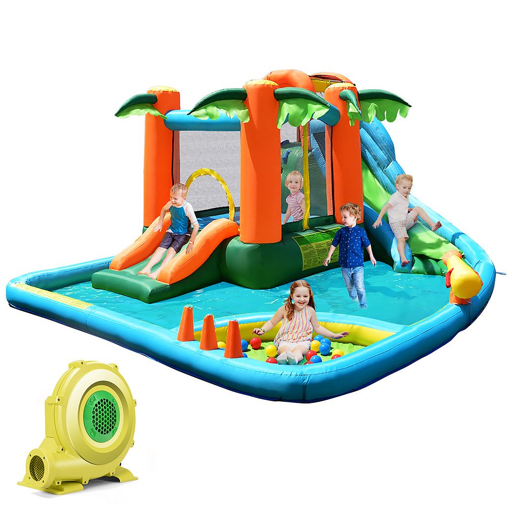 Gymax Inflatable Bounce House Jump Bouncer Kids Water Park Splash Play ...