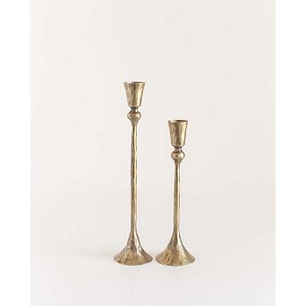 Gemini Hand-Forged Iron Candle Stands - Set of 2