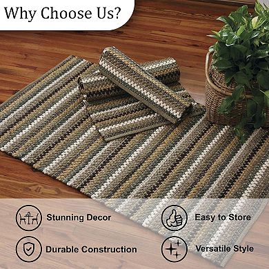 Park Designs Gray Mineral Stripe Rag Rug 2' x 3'