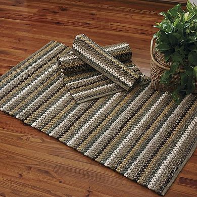 Park Designs Gray Mineral Stripe Rag Rug 2' x 3'