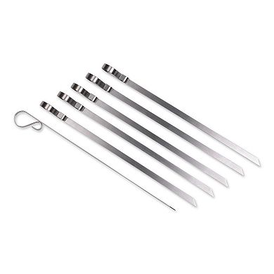 RSVP International Endurance Stainless Steel Flat Skewers, Set Of 6
