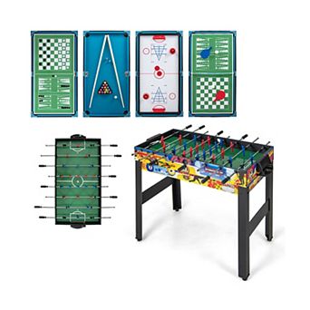 12 in 1 Multi Game Table with Foosball Billiards Ping Pong Chess Bowling and More
