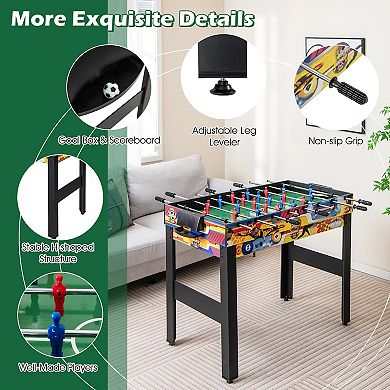 12 in 1 Multi Game Table with Foosball Billiards Ping Pong Chess Bowling and More