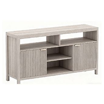 Mid Century Fluted TV Stand with Adjustable Shelves, for Living Room & Bedroom