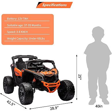 Can-Am 12V Kids Ride-On Car w/ Remote, All-Terrain Tires & LED Lights