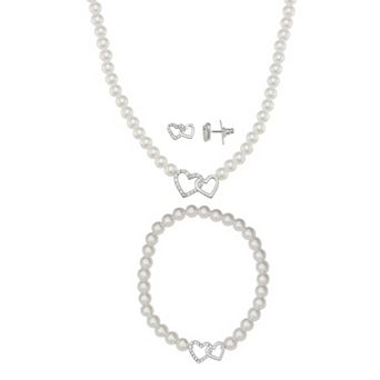 You're Invited Simulated Gemstone Heart Necklace, Earrings & Bracelet Set
