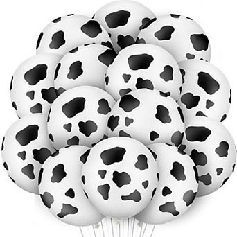 Cow Balloons 20 pc for Birthday, Farm Party Decorations, Pink & Brown Cow Print Latex Balloons