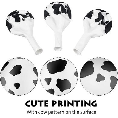 Cow Balloons 20 pcs for Birthday, Farm Party Decorations, Pink & Brown Cow Print Latex Balloons
