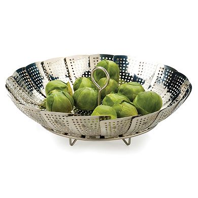 RSVP International Endurance® Vegetable Steamer - 9in Precision Pierced Stainless Steel