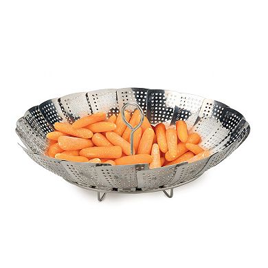 RSVP International Endurance® Vegetable Steamer - 9in Precision Pierced Stainless Steel