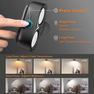 2Pcs Dual Cylinder LED Wall Lights