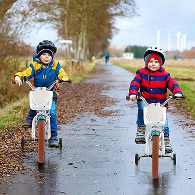 12 Inch Kids Bike with Adjustable Handlebar and Removable Basket for Ages 3 to 4