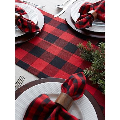 DII Black/Red Buffalo Check Table Runner