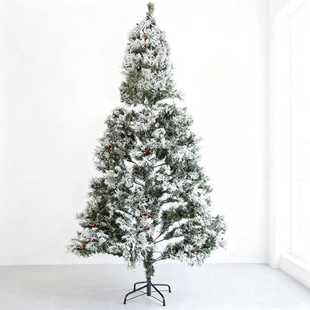 6FT Prelit Snow Flocked Christmas Tree with 350 Color Lights, 876 ...