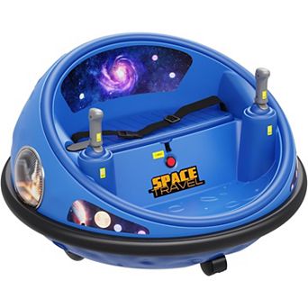 12V Kids Bumper Car: Remote Control, 360° Spin, LED Lights & Music,Space Theme Ride-On Toy