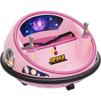 12V Kids Bumper Car: Remote Control, 360° Spin, LED Lights & Music,Space Theme Ride-On Toy