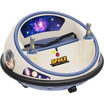 12V Kids Bumper Car: Remote Control, 360° Spin, LED Lights & Music,Space Theme Ride-On Toy