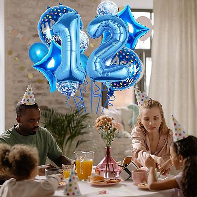 11 Pcs Foil Balloons for 11Th Birthday Party with Confetti for Kids Birthday Decorations
