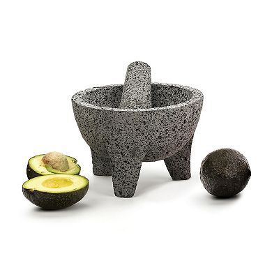 RSVP International Authentic Mexican Molcajete, Mortar & Pestle, Natural Volcanic Stone