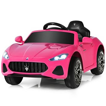 12V Pink Ride-On Car for Kids with Remote Control and Lights