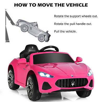 12V Pink Ride-On Car for Kids with Remote Control and Lights