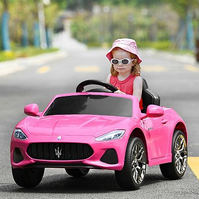 12V Pink Ride-On Car for Kids with Remote Control and Lights