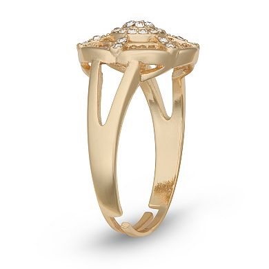 You're Invited Simulated Crystal Round Adjustable Ring