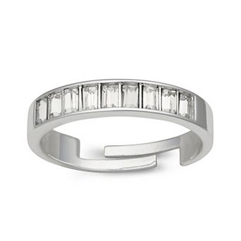 You're Invited Simulated Crystal Baguette Adjustable Ring