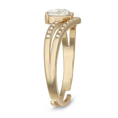 You're Invited Gold Tone Pear-Shaped Simulated Crystal Adjustable Ring