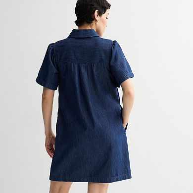 Women's Nine West Embroidered Denim Mini Dress