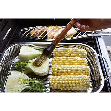 RSVP International BBQ Roasting Pan - Precision Pierced Stainless Steel
