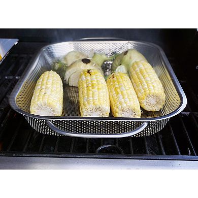 RSVP International BBQ Roasting Pan - Precision Pierced Stainless Steel