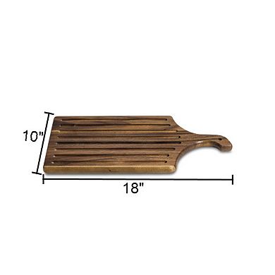 Acacia Wood Reversible Cutting Board/Slotted Bread Board