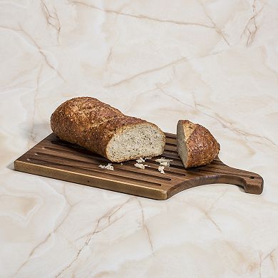Acacia Wood Reversible Cutting Board/Slotted Bread Board