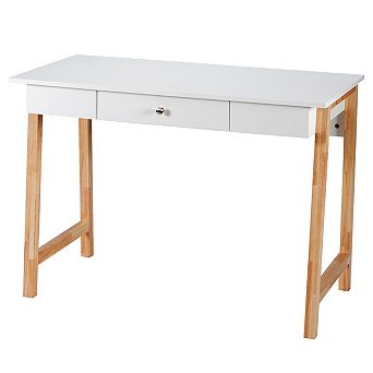 Computer Desk Laptop PC Writing Table Makeup Vanity Table w/Drawer and Wood Legs