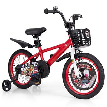 18 Inch Kids Bike Adjustable with Storage Basket and Double Brake for 4-8 Years Old-18 inches