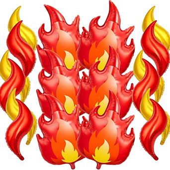 18 pc Fire Truck 32 Inch and 24 Inch Aluminum Balloons for Birthday Firefighter Party Decor