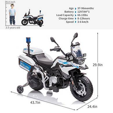 12V 7AH Kids Electric Motorcycle - High/Low Speed, LED Lights & Storage