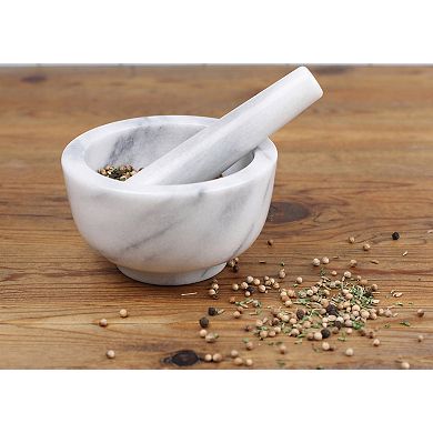 RSVP International Marble Mortar & Pestle - White