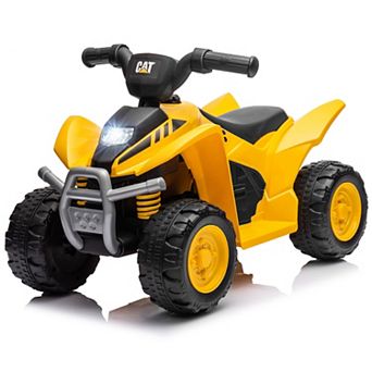 Gymax CAT Licensed Kids Ride on ATV w/ Horn Sound LED Headlight Foot Pedal